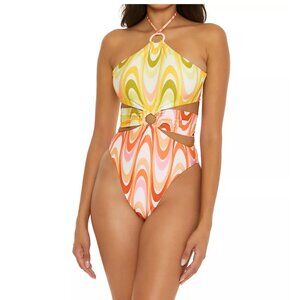 Becca Margot Halter One Piece Swimsuit Ombre Small‎
